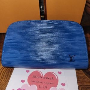 Louis Vuitton Dauphine Cosmetic Pouch,  Epi Leather - Toledo Blue